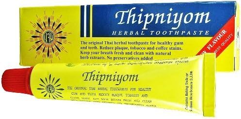 Thipniyom Original Herbal Toothpaste Reduce Plaque Tobacco & Coffee Stains 40 G Made in Thailand