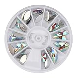 Elevin(TM) Round Eye Shape Rectangle Women Ladies 300pcs 3D Acrylic Nail Art Gems Crystal Rhinestones DIY Decoration Wheel (B)