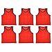 BlueDot Trading Adult Nylon Mesh Scrimmage Pinnies Training Vest for Team Practice for All Kinds of Sports Soccer, Lacrosse, Football, Basketball, Orange, 1 Pack of 6
