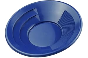 DRAGONXT 10" Gold Pan with Dual Riffles for Gold Panning, Mining & Prospecting (Blue)
