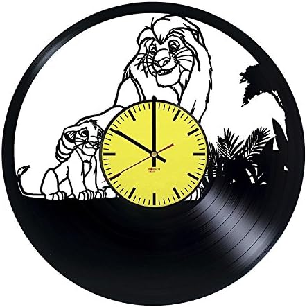 Lion King Silhouette HANDMADE Vinyl Record Wall Clock – Perfect gifts for birthday wedding anniversary valentine’s mother’s father’s day - Gift ideas for men and women him and her