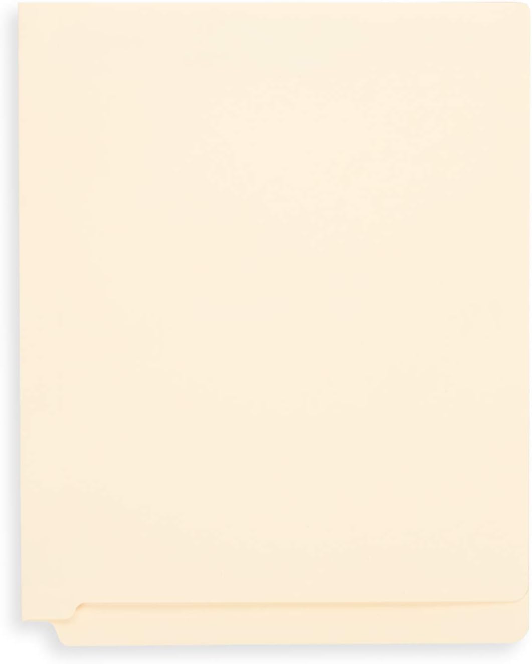 50 End Tab Fastener File Folders- Reinforced Straight Cut tab- Designed to Organize Standard Medical Files and Office documents- Letter Size, Manila, 50 Pack : Office Products