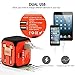 International Travel Adapter Charger - Worldwide AC Socket - 2.4A Dual USB Charging Ports for US, UK, EU, AU - Safety Fuse (RED)
