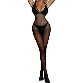 Women Sexy Full Body Stockings Elastic One Piece Bodysuit Tights Lingerie