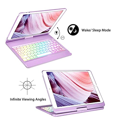 iPad Case Keyboard for 10.2 9th/8th/7th Gen,Wireless BT Keyboard10