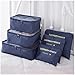 M-jump 6 Set Travel Luggage Organizer Packing Cubes, Laundry Bags & Digital Pouch, Luggage Compression Pouches(Navy Blue)