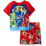 PJ Masks Boys Shorts Pajamas (4T, PJ Masks Red)
