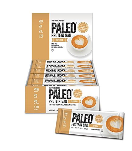 Paleo Protein Barรยฎ (Espresso) 12 Bars (20g Egg White Protein 2 Net Carbs w/100mg Organic Caffeine) Paleo Protein Barรยฎ (Espresso) 12 Bars (20g Egg White Protein 2 Net Carbs w/100mg Organic Caffeine)