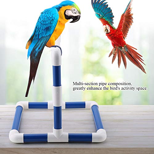 Jimfoty Bird Parrot Perch, Bird Cage Parakeet Stand Perch Rack Parrot Playstand Bird Play Center Tray Training Toy Pet Accessories(PVC) - Thumbnail 2
