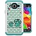 MagicSky Galaxy J3 Case, J3 (2016) Case, [Shock Absorption] Studded Rhinestone Bling Hybrid Dual Layer Armor Defender Cover for J3, J3 (2016), J3 V, Express Pri/me, Amp Pri/me, Galaxy Sky - Owl