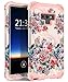 Hocase for Galaxy Note 9 Case, Heavy Duty Shockproof Protection Soft Silicone Rubber+Hard Plastic Bumper Dual Layer Protective Case for Samsung Galaxy Note 9 (SM-N960U) 2018 - Peony/Rose Gold