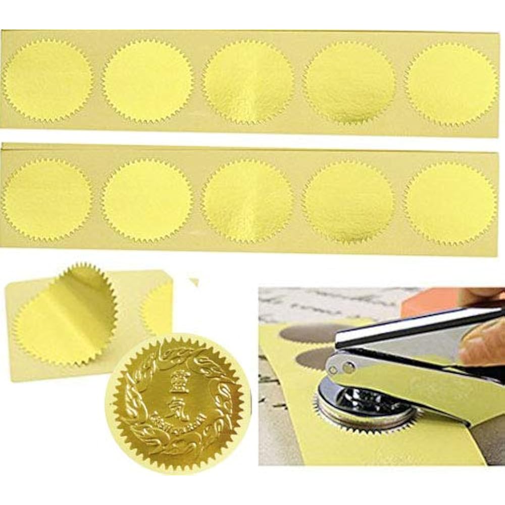 100pcs Gold Vintage Embosser Stamp Sealing Blank Certificate Self 