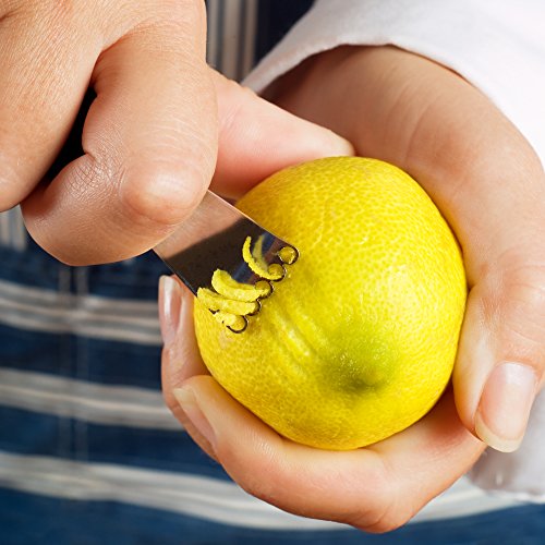 Jenaluca Channel Knife and Lemon Zester with Bottle Opener Bartending Tools