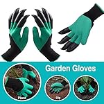 WEBSUN Garden Genie Gloves with Claws on EACH Hand Waterproof Digging Gloves for Gardening