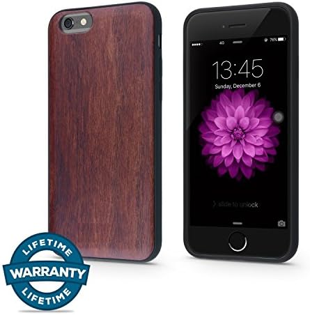 iDefender Real-Wood Case Cover for Apple iPhone 6/6S Plus (5.5'') - Phone Cover made of real wood in (Redwood)