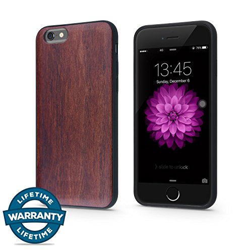 iDefender Real-Wood Case Cover for Apple iPhone 6/6S Plus (5.5'') - Phone Cover made of real wood in (Redwood)
