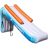 O&rsquo;Brien Pontoon Boat Slide, Inflatable Water Slide for Pontoon Boats, Heavy-Duty Reinforced PVC, 105 Inch, Anchor Straps &amp; Built-in Steps, Lake Water Fun Accessory