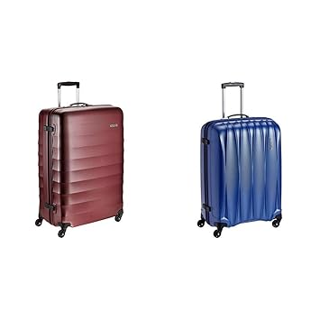 American Tourister Polyester 79 cms Crimson Red Hardsided Suitcase + Polycarbonate 68 cms Midnight Blue Hardsided Suitcase (71W (0) 10 003 + 38W (0) 11 002)