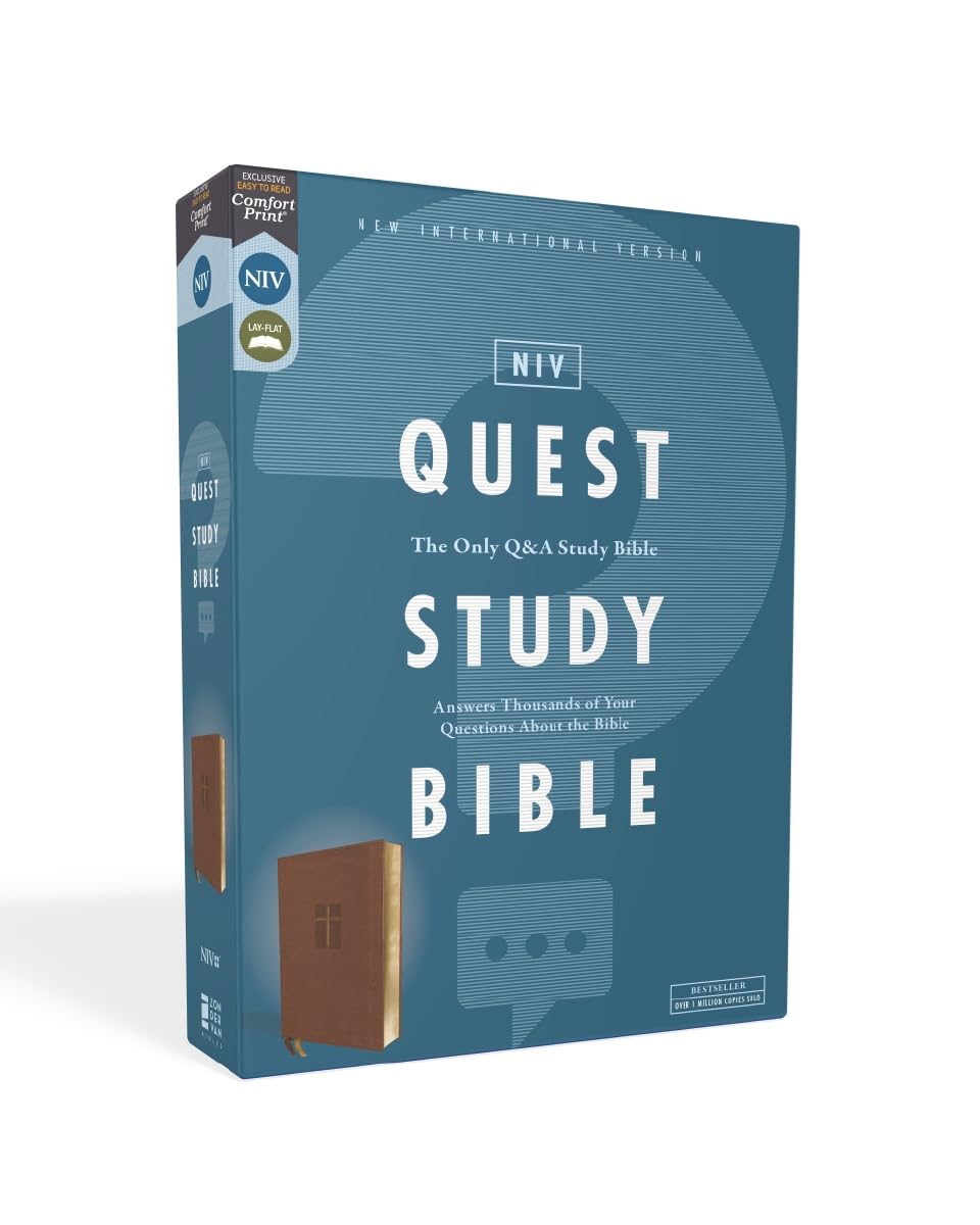 NIV, Quest Study Bible, Leathersoft, Brown, Comfort Print: The Only Q and A Study Bible