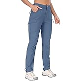GymBrave Women's Hiking Cargo Pants Quick Dry Outdoor Camping Capris Water Resistant UPF 50 with Zipper Pockets