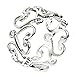 925 Sterling Silver Wide Band Heart Eternity Anniversary Band Valentine's Day Gift