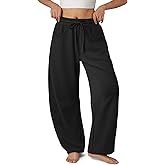 ATHMILE Barrel Sweatpants Women Fall Fashion Wide Leg Pants 2026 Baggy Lounge Comfy Flowy Sweat Pants with Pockets