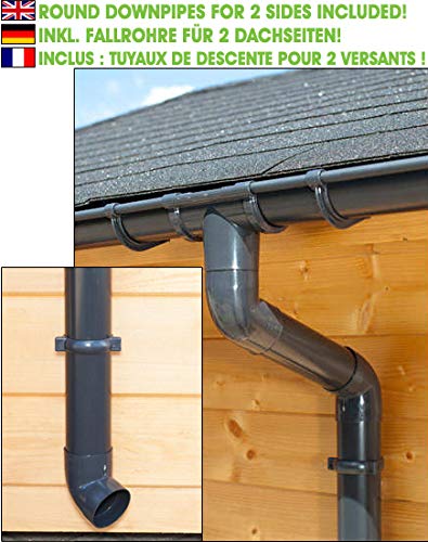 Komplettes Dachrinnen Set umriss bis 24.50 m | Anthrazit | GD16 | viereckiges Dach (4 Seiten) – Bild 4
