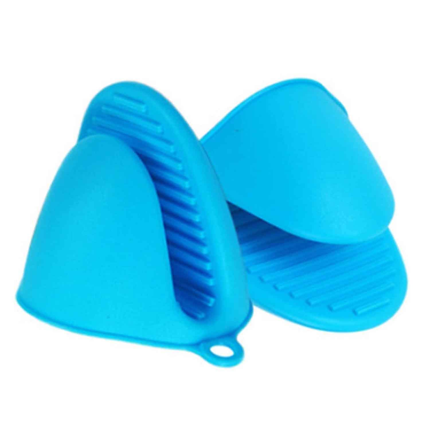 Silicone Oven Mitts for Instant Pot or Kitchen use as Potholder or Baking Holder Mitten Holders can be Used When Cooking on a Grill Pinch Grips Kitchen Heat Resistant Gloves (blue, 2pcs/set) โ image 1