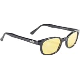Original X-KD's Biker Shades Sunglasses Black Frames w/ Yellow Lenses