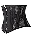 SHAPERX Women's 26 Steel Boned Corset Heavy Duty Waist Trainer Corset Shaper for Weight Loss Tummy Control Waist Slimming Trimmer Cincher Breathable Mesh,SZ1997-Black-2XL