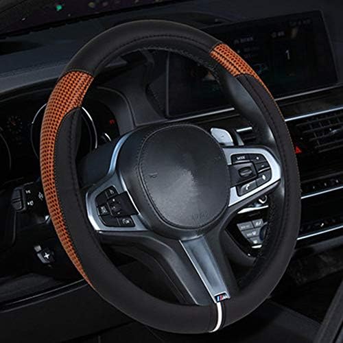 MMLONE Car Supplies Steering Wheel Cover, car car Handle, car Interior Decoration, Non-Slip, wear-Resistant, Breathable, Four Seasons Universal,Brown
