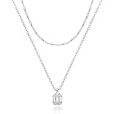 Zeffy Diamond Necklaces for Women, Dainty Gold Necklace 18k Gold Plated Layered Necklaces Simple Gold CZ Diamond Pendant Necklaces for Women Trendy Jewelry Gifts for Girls