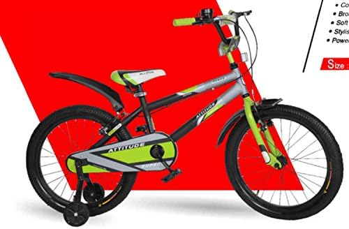 Allwyn Attitude 1409 Single Speed 14T with Side Wheel Bicycle for Kids 2-5 Years - (Green)