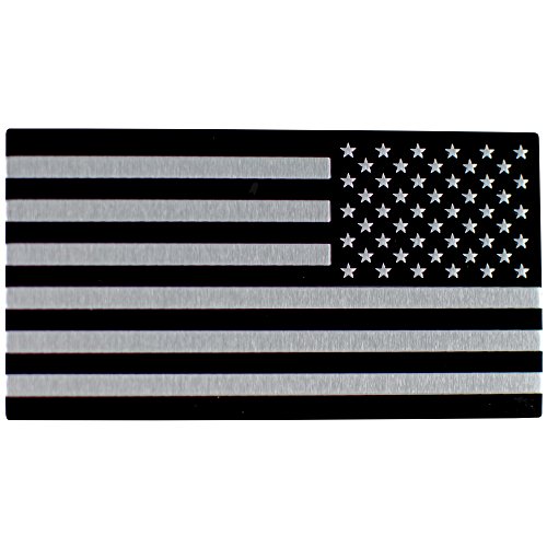ALUMINUM American Flag Sticker Decal Emblem | perfect for vehicle, truck, car, motorcycle, rv, scooter, or suv 3.18â€ x 1.75â€ (Stars on the RIGHT side)