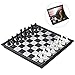 iBaseToy Magnetic Travel Chess Set 3 in 1 Chess Checkers Backgammon Set for Adults Kids Folding Portable Chess Set Traditional Chess Game 9.8