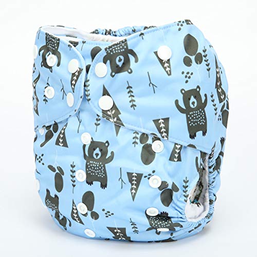 2 to 7 Years Old Junior Big Cloth Diaper Pocket Reusable Washable Baby Kids Toddler (Native Bear)