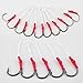 Fishing Jig Assist Hooks, 20PCS Stainless Steel Jigging Hooks with PE Line for Saltwater Big Game Tuna Snapper Halibut Fishing (20pcs 1/0)