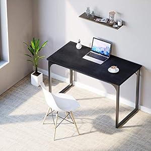 YITAHOME Computer Desk 47″ Modern Sturdy Office Desk PC Laptop Desk Study Writing Table for Home Office Workstation Black