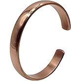 GAUEIOUR Pure Copper Bracelet for Men & Women, Handmade Wide Plain Adjustable Open Cuff Bangles, Vintage Creative Jewelry Accessories, Simple Uncoated Timeless Tibetan Accessory Gifts