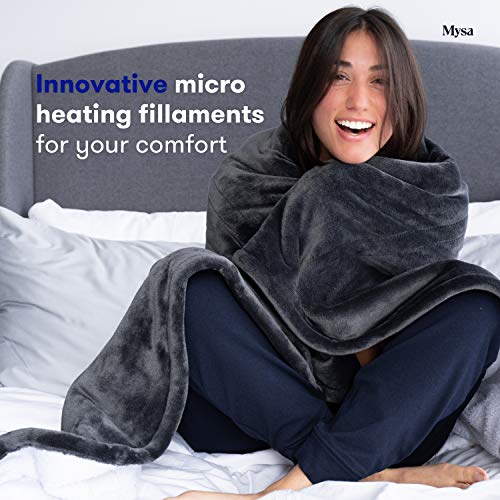 zenstone | 60 Second Preheat - Mysa Next Gen Heated Blanket Throw with Sensor + Italian Micromink | New 2020 - Consumer's Choice for Heated Blanket | Large 50" x 60" | Full Warrantee - Thumbnail 4
