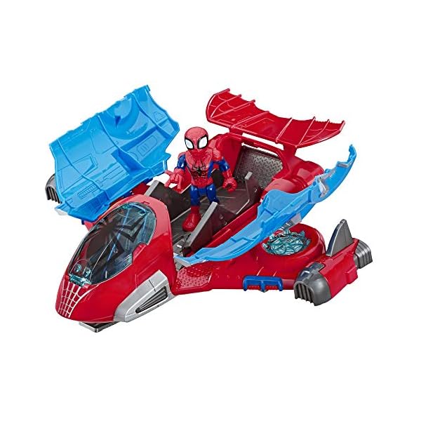 Playskool Heroes Marvel SUPER HERO ADVENTURES Spider-Man Jetquarters, 5-Inch Action Figure and Vehicle Set, Toy Jet…