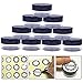10gram/10ml Round Clear Empty Container Jars with Black Screw Lids Bulk for Lip Balms, Makeup Samples - BPA Free (40 Pack, Black)
