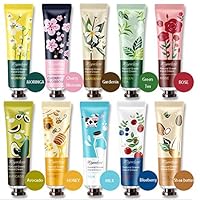 Ownest 10 Pack Plant Fragrance Hand Cream Moisturizing Hand Care Cream Travel Gift Set With Natural Aloe And Vitamin E For Men And Women-30ml