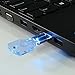 USB Flash Drive ONCHOICE 32GB USB 2.0 Memory Stick LED Thumb Drive Crystal Transparent & Blue Key Shape