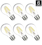 Hyperikon A19 LED Vintage Filament Bulb, Dimmable, 7W (60W Equivalent), 700 lumen, 2700K (Warm White), Omnidirectional, Medium Base (E26), IC Driver, CRI 80+, 120v, UL-Listed - (Pack of 6)