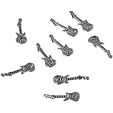 Uniquer 50Pcs Guitar Shape Pendants Music Elements Instruments Charms for Jewelry Making DIY Handmade Necklace Bracelet Keychain Accessories