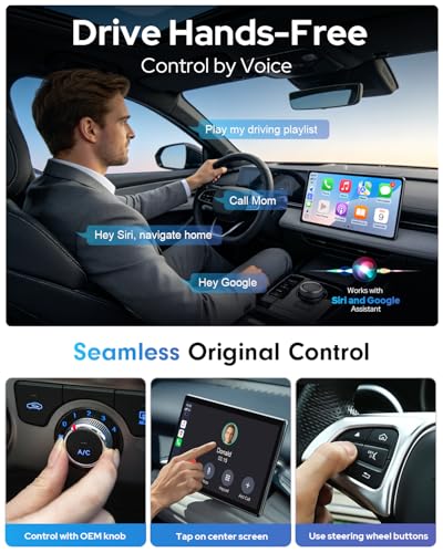 Visoud 2-in-1 Wireless CarPlay & Android Auto Adapter, One-Click Switch for Apple iPhone and Android, Converts Wired to Wireless, USB-C Supported, Compatible with 1000+ Vehicles