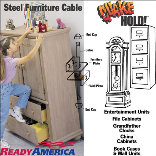 Quakehold! 2930 4-Inch Steel Furniture Cable