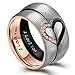 ANAZOZ His & Hers Real Love Heart Promise Ring Stainless Steel Couples Wedding Engagement Bands Top Ring, 6mm