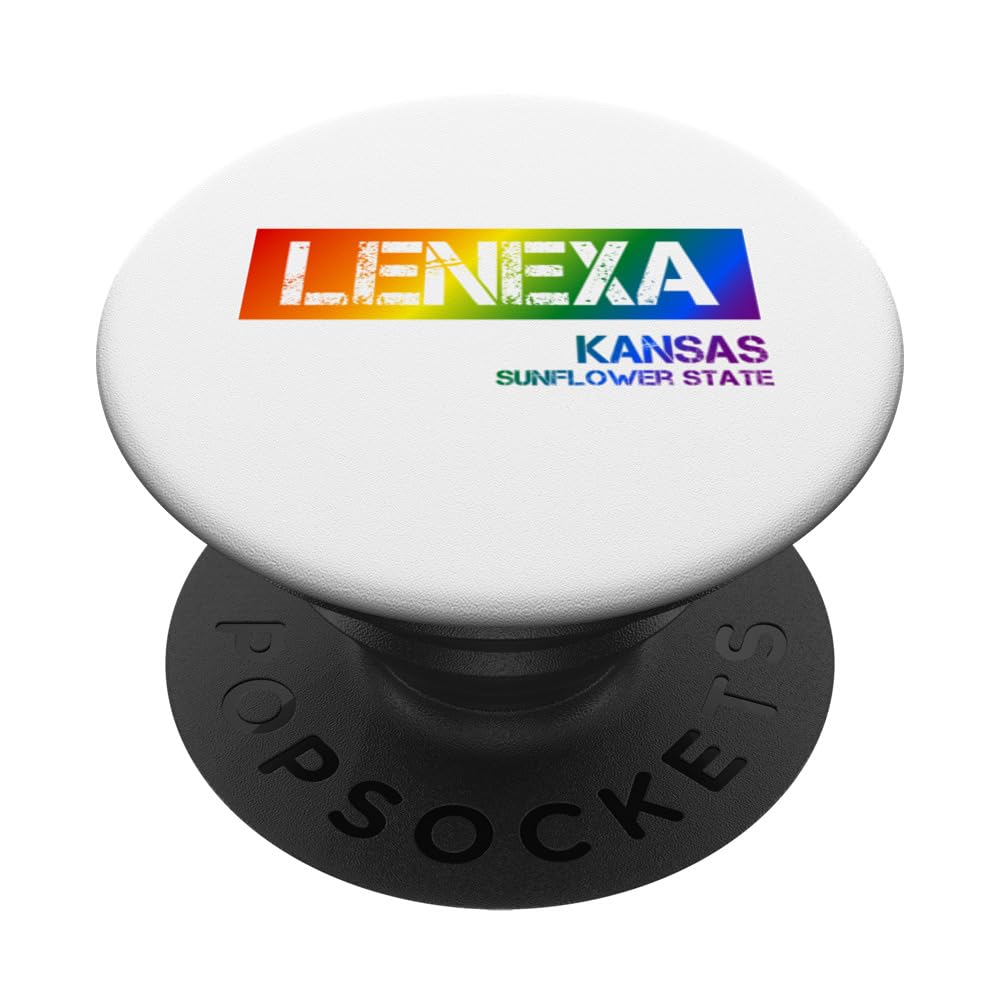 Lenexa Kansas Vintage Lgbtqai Rainbow PopSockets Swappable PopGrip